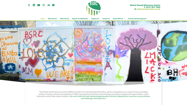 Screenshot of the Bristol Somali Resource Centre (Bsrc) website
