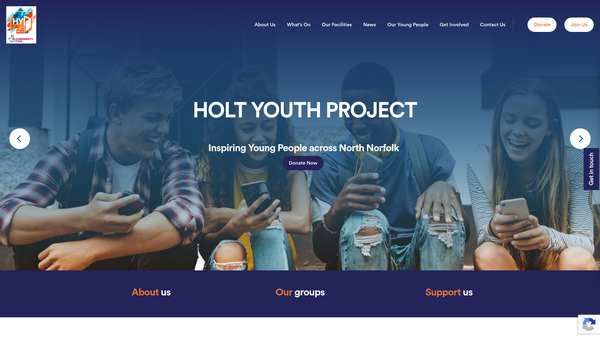 Screenshot of the Holt Youth Project website