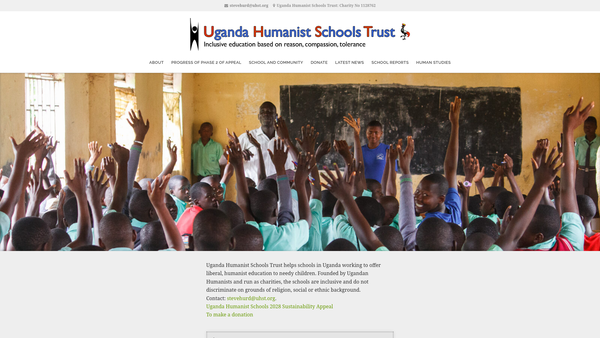 Screenshot of the Uganda Humanist Schools Trust (UK) website