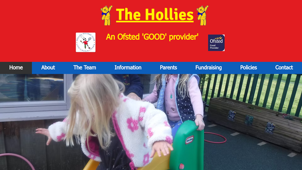 Screenshot of the The Hollies Preschool Limited website