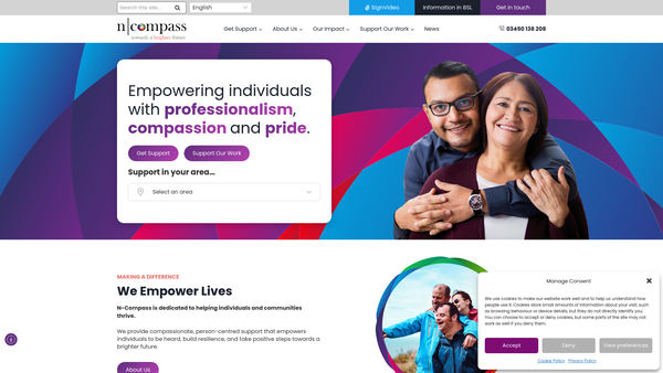 Screenshot of the N-Compass Towards A Brighter Future Limited website