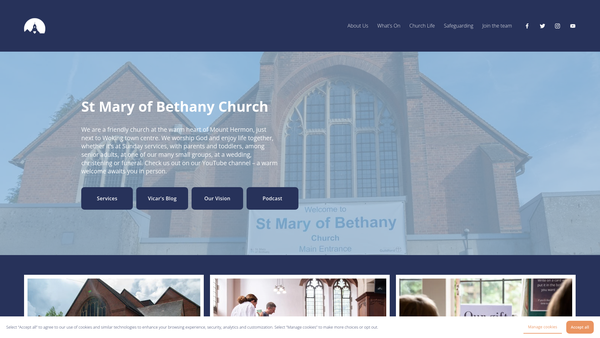Screenshot of the The Parochial Church Council Of The Ecclesiastical Parish Of St Mary Of Bethany, Woking website