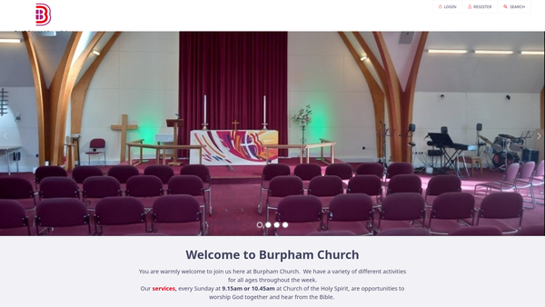 Screenshot of the The Parochial Church Council Of The Ecclesiastical Parish Of Burpham website