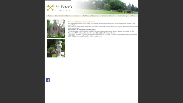 Screenshot of the The Parochial Church Council Of The Ecclesiastical Parish Of St Peter Little Aston website