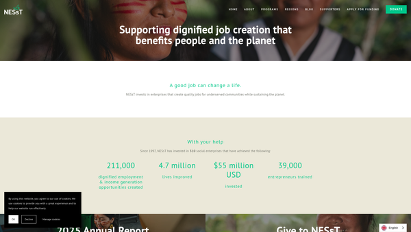 Screenshot of the Nesst UK Limited website