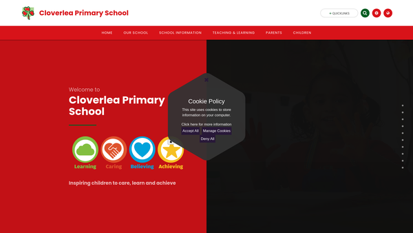 Screenshot of the Cloverlea Parents Teachers Association website