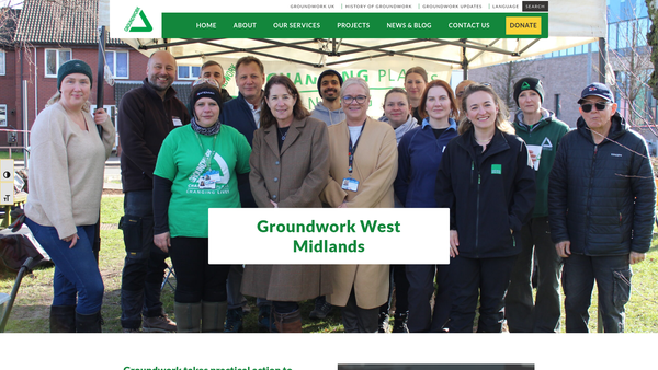 Screenshot of the Groundwork West Midlands website