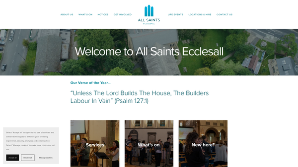 Screenshot of the The Parochial Church Council Of The Ecclesiastical Parish Of Ecclesall, Sheffield website