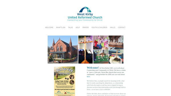 Screenshot of the West Kirby United Reformed Church Charity website