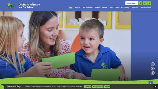 Screenshot of the Cherry Orchard School Parent Teacher Association website