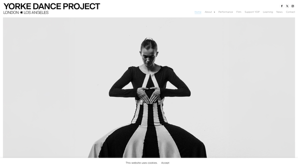 Screenshot of the Yorke Dance Project website