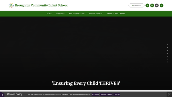 Screenshot of the Broughton Infant School Fund website