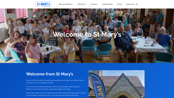 Screenshot of the The Parochial Church Council Of The Ecclesiastical Parish Of Fetcham website