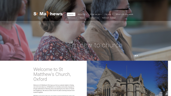 Screenshot of the The Parochial Church Council Of The Ecclesiastical Parish Of St Matthew Oxford website