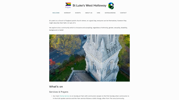 Screenshot of the The Parochial Church Council Of The Ecclesiastical Parish Of St. Luke's, West Holloway, London website