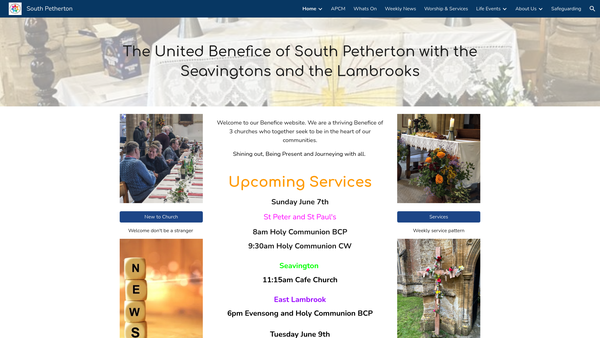 Screenshot of the The Parochial Church Council Of The Ecclesiastical Parish Of South Petherton With The Seavingtons And The Lambrooks website
