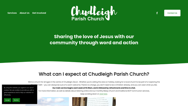 Screenshot of the The Parochial Church Council Of The Ecclesiastical Parish Of St Martin And St Mary, Chudleigh website