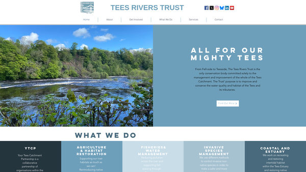 Screenshot of the Tees Rivers Charitable Trust website