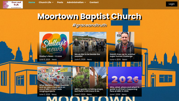 Screenshot of the Moortown Baptist Church website