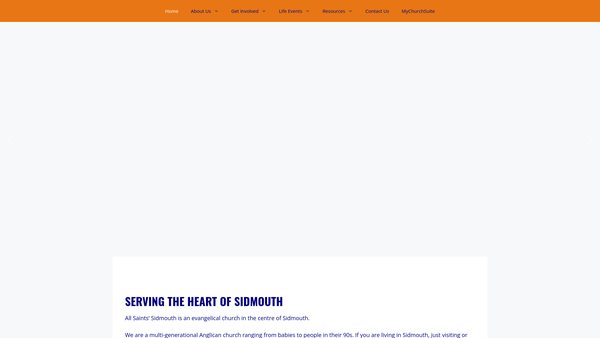 Screenshot of the The Parochial Church Council Of The Ecclesiastical Parish Of All Saints', Sidmouth. website