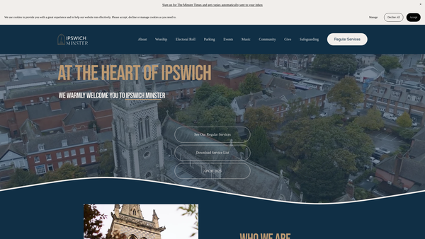 Screenshot of the The Parochial Church Council Of The Ecclesiastical Parish Of St Mary-Le-Tower, Ipswich website