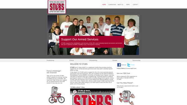 Screenshot of the Stubs Limited website