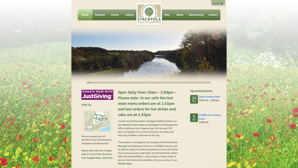Screenshot of the Pembrokeshire Mencap Ltd website