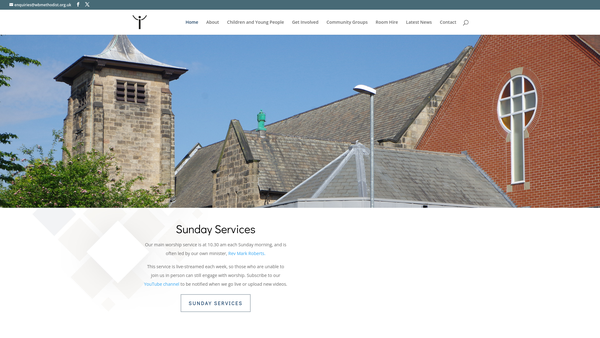 Screenshot of the West Bridgford Methodist Church website