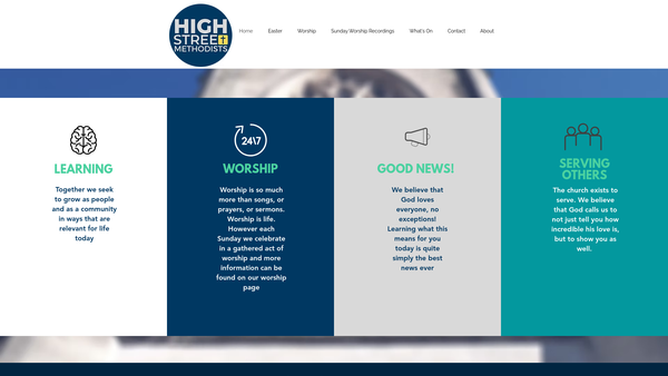 Screenshot of the High Street Methodist Church Witney website