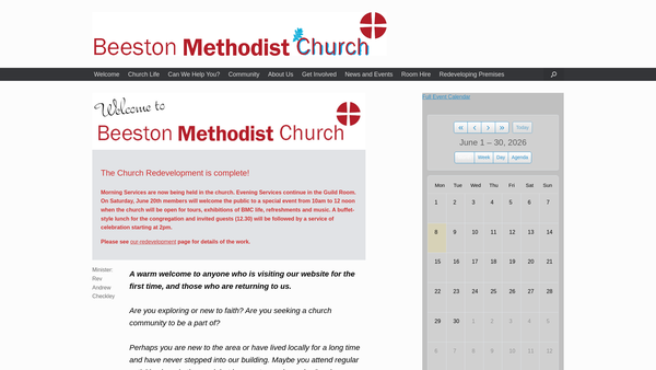Screenshot of the Beeston Methodist Church website