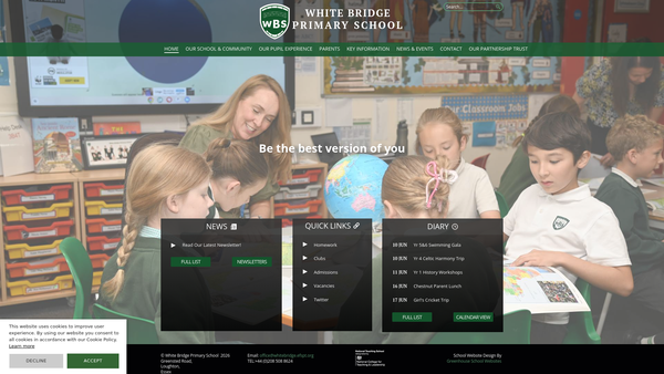 Screenshot of the White Bridge PTA website