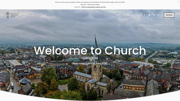 Screenshot of the Chesterfield Community Church website