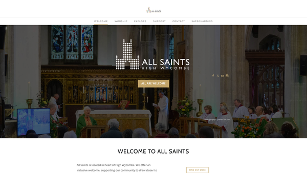 Screenshot of the The Parochial Church Council Of The Ecclesiastical Parish Of High Wycombe All Saints website