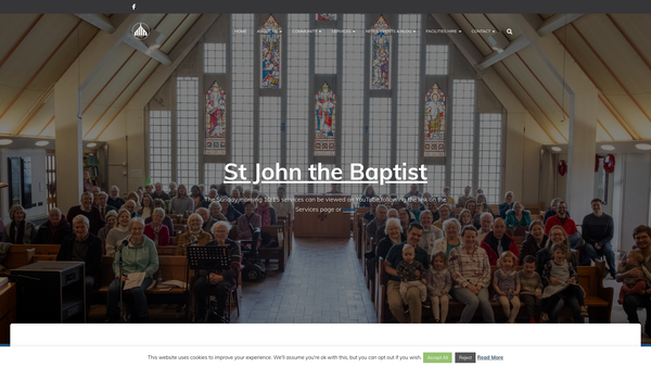 Screenshot of the The Parochial Church Council Of The Ecclesiastical Parish Of St John The Baptist, Grove website