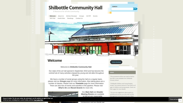 Screenshot of the Shilbottle Community Hall Limited website