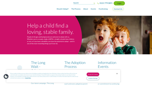 Screenshot of the Family Society website