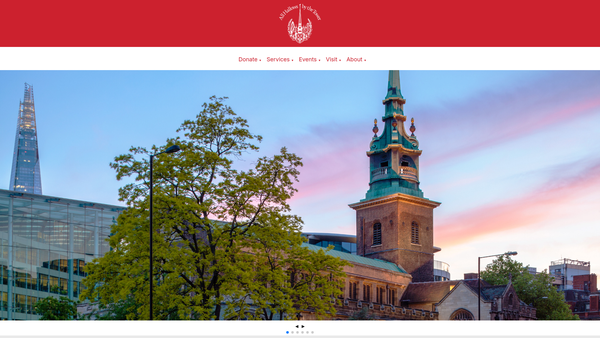 Screenshot of the The Parochial Church Council Of The Ecclesiastical Parish Of All Hallows By The Tower With St. Dunstan's In The East, London website