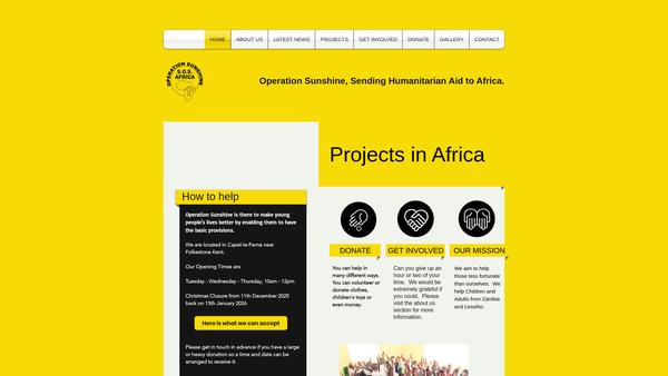 Screenshot of the Operation Sunshine website
