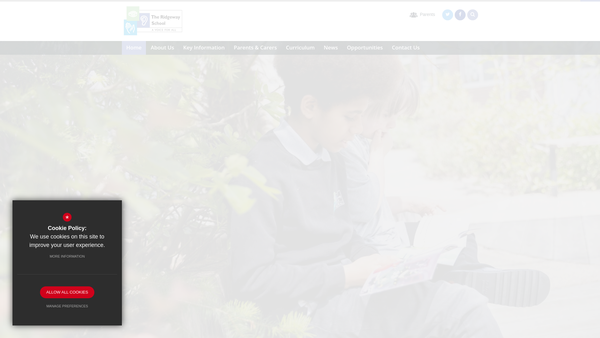 Screenshot of the The Ridgeway School Fund website