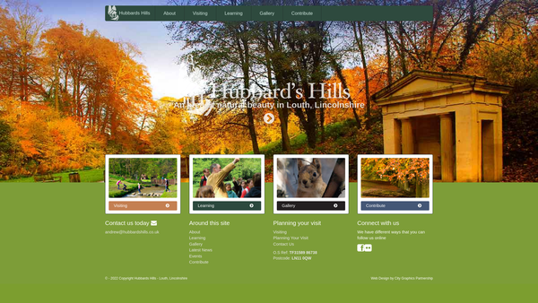 Screenshot of the Hubbard's Hills Trust Limited website