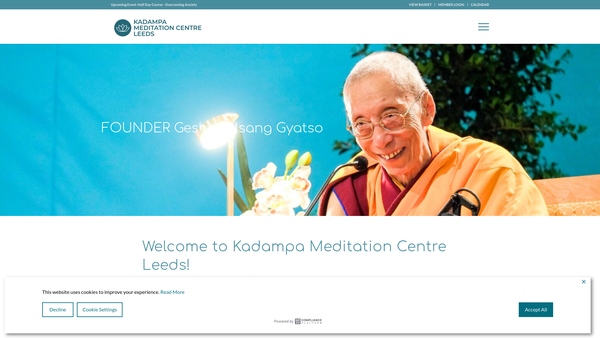 Screenshot of the Kadampa Meditation Centre Leeds website