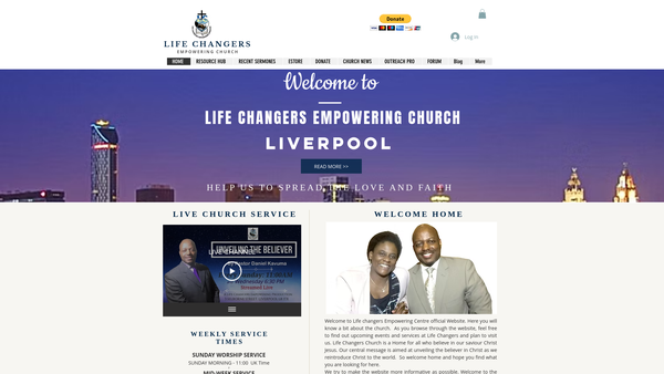 Screenshot of the Life Changers Empowering Ministry website