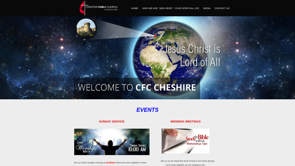 Screenshot of the ChesterFamily Church website