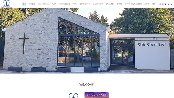 Screenshot of the Christ Church Ewell website