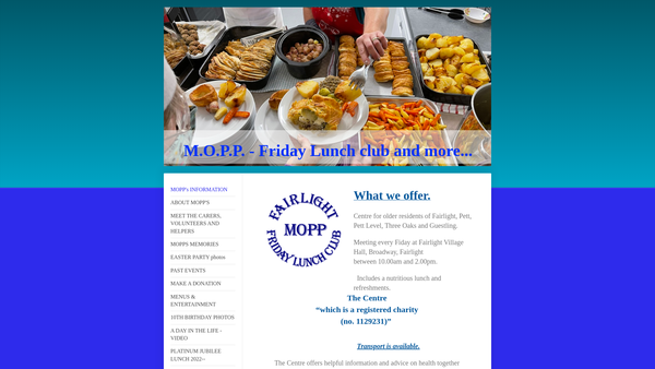 Screenshot of the Marsham Older Peoples Project website
