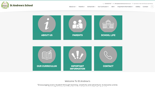 Screenshot of the The St Andrew's School Trust website