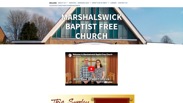 Screenshot of the Marshalswick Baptist Free Church website