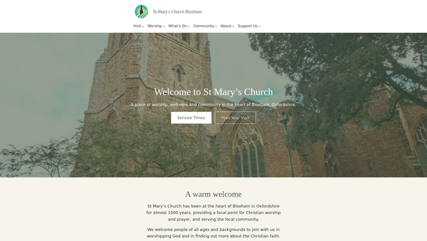 Screenshot of the The Parochial Church Council Of The Ecclesiastical Parish Of Our Lady Of St Mary, Bloxham website