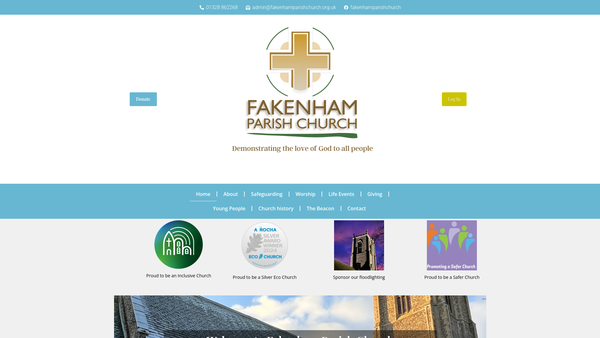 Screenshot of the The Parochial Church Council Of The Ecclesiastical Parish Of St Peter And St Paul, Fakenham website