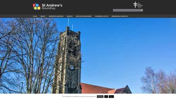 Screenshot of the St Andrew's Roundhay United Reformed Church Charity website